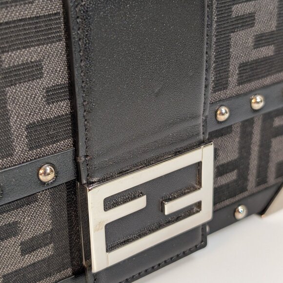 Fendi Black Baguette Trunk Mini in FF Jacquard Canvas with Upgraded Strap - Picture 10 of 16